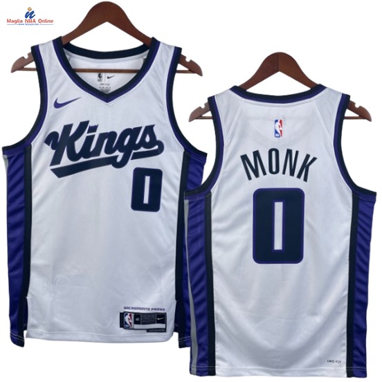 Acquista Maglia NBA Nike Sacramento Kings #0 Malik Monk Bianco Association 2024-25