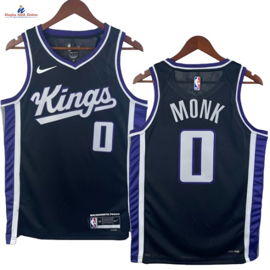 Acquista Maglia NBA Nike Sacramento Kings #0 Malik Monk Nero Icon 2024-25