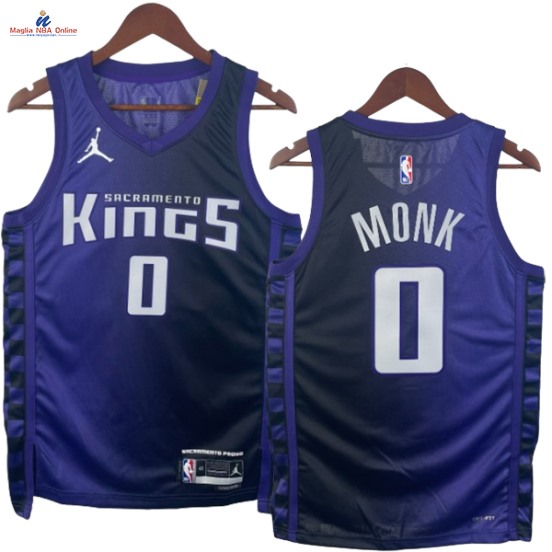 Acquista Maglia NBA Nike Sacramento Kings #0 Malik Monk Porpora Statement 2024-25