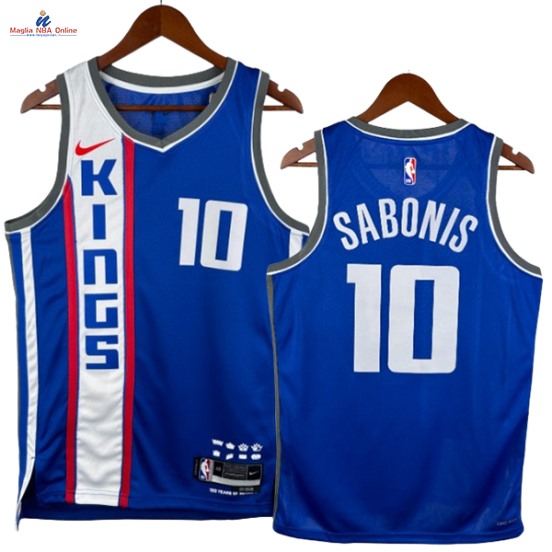 Acquista Maglia NBA Nike Sacramento Kings #10 Domantas Sabonis Blu Città 2024-25