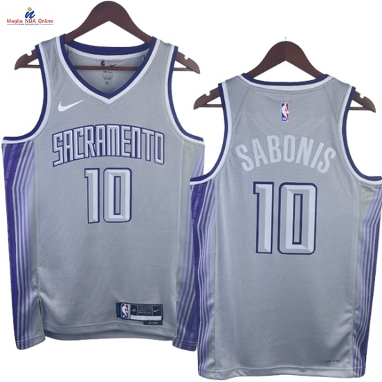 Acquista Maglia NBA Nike Sacramento Kings #10 Domantas Sabonis Grigio Città 2023-24