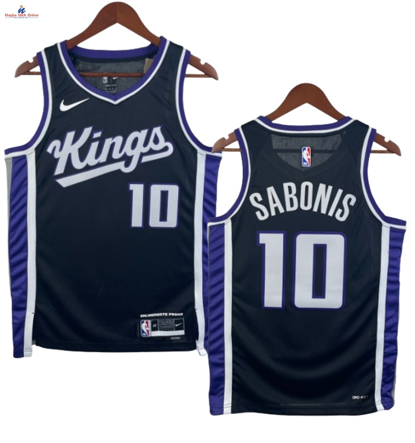 Acquista Maglia NBA Nike Sacramento Kings #10 Domantas Sabonis Nero Icon 2024-25