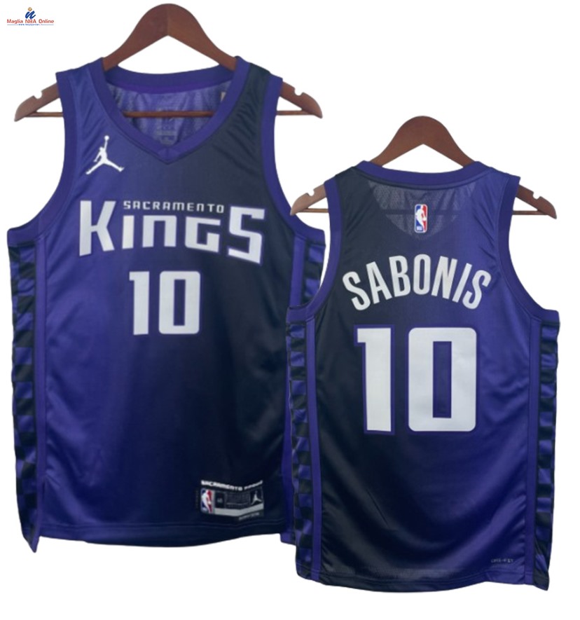 Acquista Maglia NBA Nike Sacramento Kings #10 Domantas Sabonis Porpora Statement 2024-25