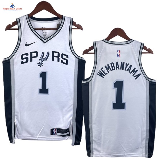 Acquista Maglia NBA Nike San Antonio Spurs #1 Victor Wembanyama Bianco Association 2023-24