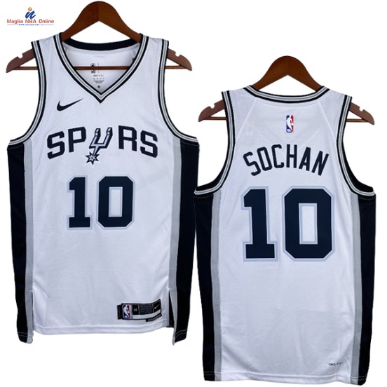 Acquista Maglia NBA Nike San Antonio Spurs #10 Jeremy Sochan Bianco Association 2023-24