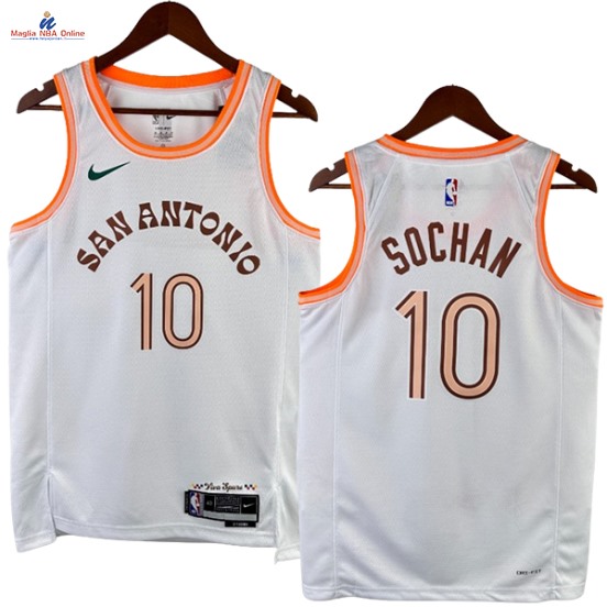 Acquista Maglia NBA Nike San Antonio Spurs #10 Jeremy Sochan Bianco Città 2024-25