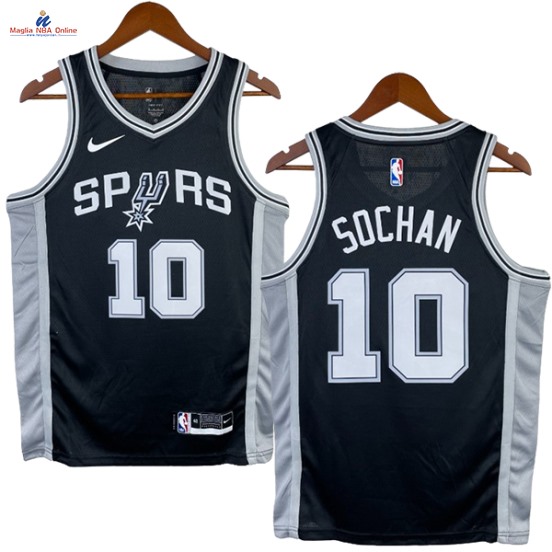 Acquista Maglia NBA Nike San Antonio Spurs #10 Jeremy Sochan Nero Icon 2023-24