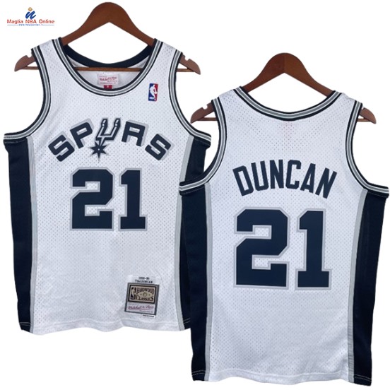 Acquista Maglia NBA Nike San Antonio Spurs #21 Tim Duncan Bianco Hardwood Classics 1998-99