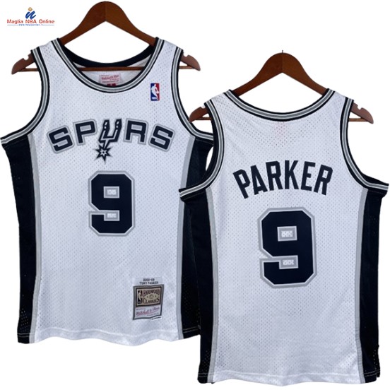 Acquista Maglia NBA Nike San Antonio Spurs #9 Tony Parker Bianco Hardwood Classics 2002-03