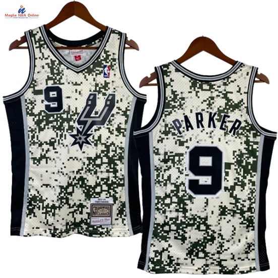 Acquista Maglia NBA Nike San Antonio Spurs #9 Tony Parker Camouflage Hardwood Classics 2013-14