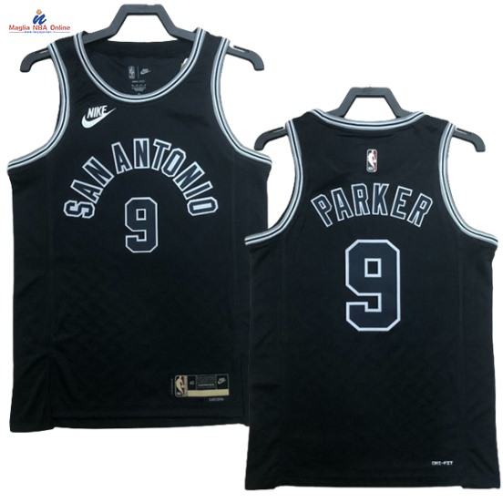 Acquista Maglia NBA Nike San Antonio Spurs #9 Tony Parker Nero Classic 2023-24