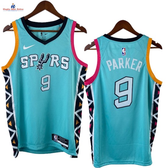 Acquista Maglia NBA Nike San Antonio Spurs #9 Tony Parker Verde Città 2023-24