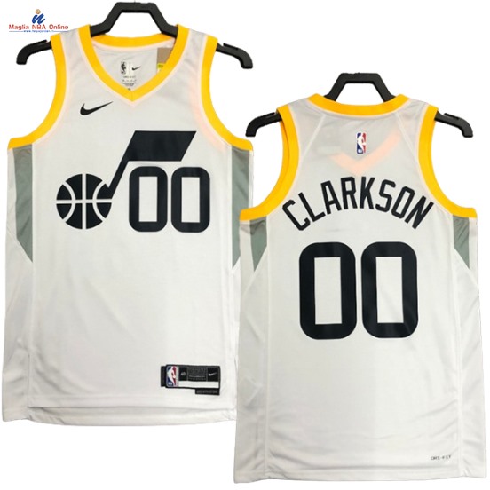 Acquista Maglia NBA Nike Utah Jazz #00 Jordan Clarkson Bianco Association 2023-24