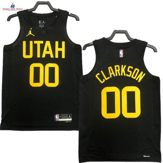 Acquista Maglia NBA Nike Utah Jazz #00 Jordan Clarkson Nero Statement 2023-24