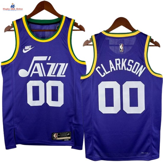 Acquista Maglia NBA Nike Utah Jazz #00 Jordan Clarkson Porpora Classic 2024-25