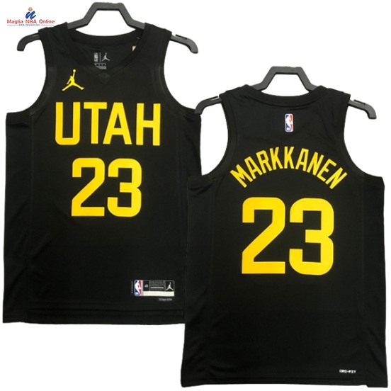 Acquista Maglia NBA Nike Utah Jazz #23 Lauri Markkanen Nero Statement 2023-24