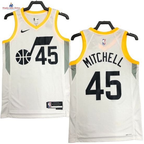 Acquista Maglia NBA Nike Utah Jazz #45 Donovan Mitchell Bianco Association 2023-24