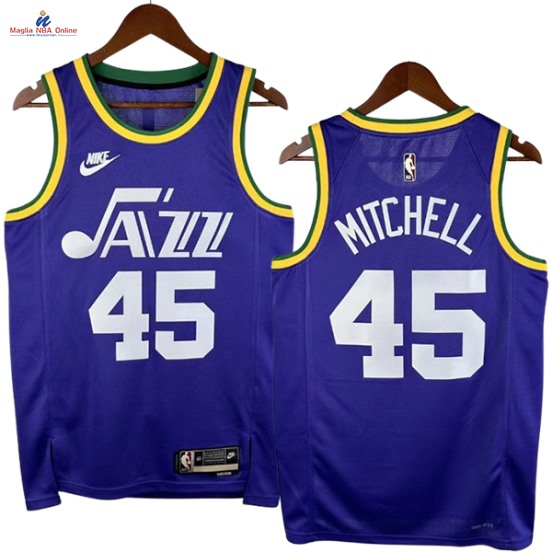 Acquista Maglia NBA Nike Utah Jazz #45 Donovan Mitchell Porpora Classic 2024-25