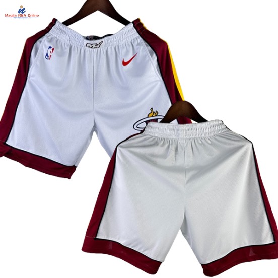 Acquista Pantaloni NBA Miami Heat Bianco Association 2023-24