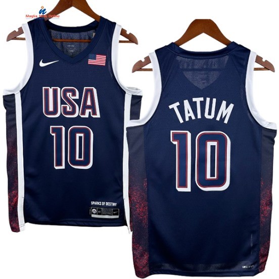 Acquista Maglia NBA 2024 USA Jayson Tatum 10# Blu