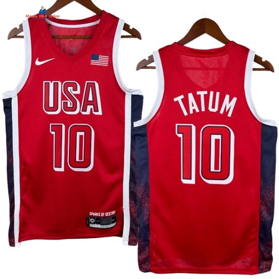 Acquista Maglia NBA 2024 USA Jayson Tatum 10# Rosso