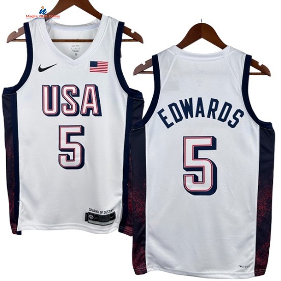 Acquista Maglia NBA 2024 USA Kessler Edwards 5# Bianco