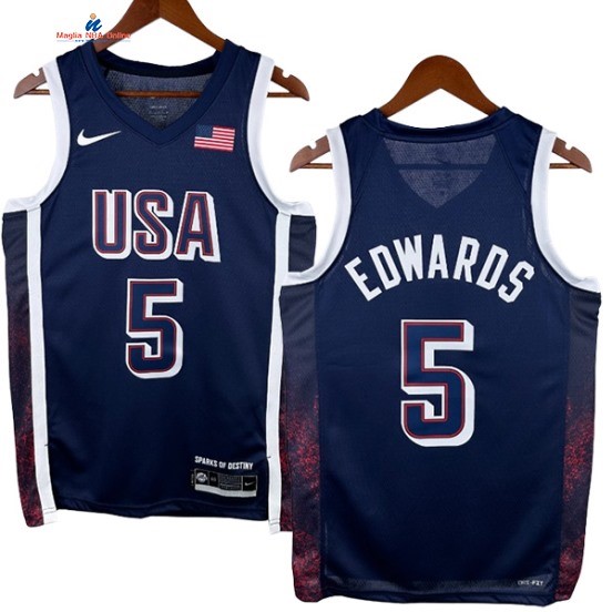 Acquista Maglia NBA 2024 USA Kessler Edwards 5# Blu