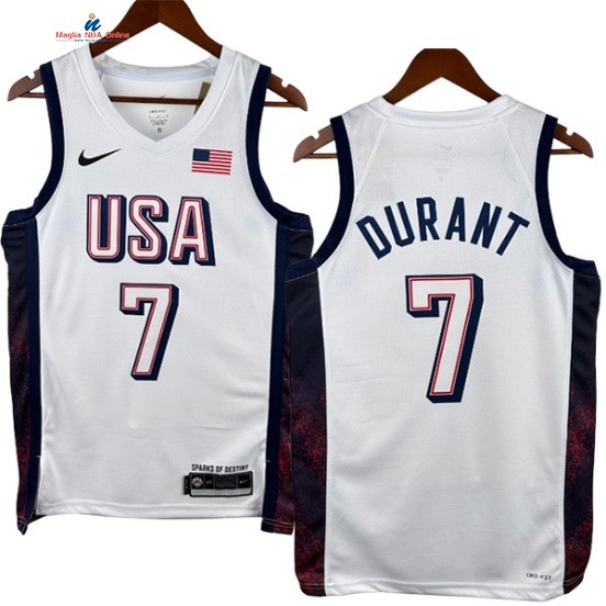 Acquista Maglia NBA 2024 USA Kevin Durant 7# Bianco
