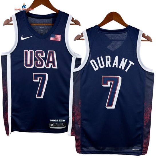 Acquista Maglia NBA 2024 USA Kevin Durant 7# Blu