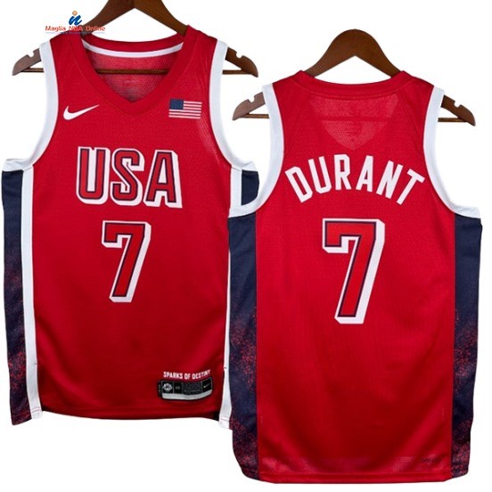 Acquista Maglia NBA 2024 USA Kevin Durant 7# Rosso