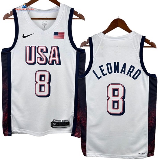 Acquista Maglia NBA 2024 USA Meyers Leonard 8# Bianco