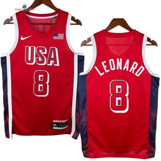 Acquista Maglia NBA 2024 USA Meyers Leonard 8# Rosso