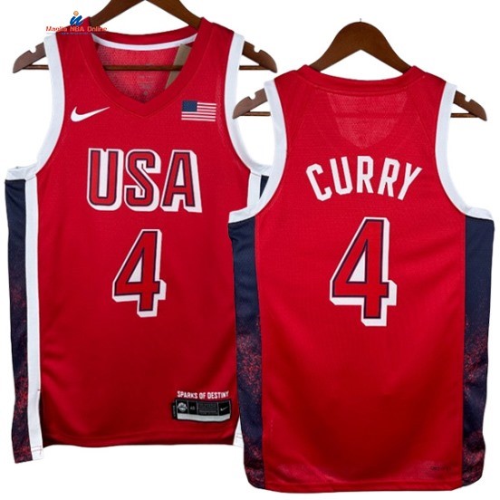 Acquista Maglia NBA 2024 USA Stephen Curry 4# Rosso