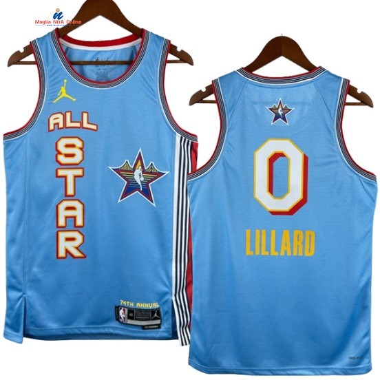 Acquista Maglia NBA 2025 All Star 0# Damian Lillard Blu