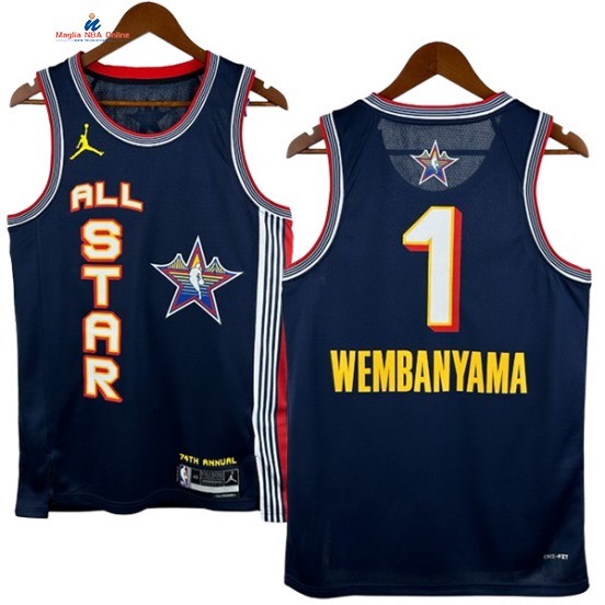 Acquista Maglia NBA 2025 All Star 1# Victor Wembanyama Marino