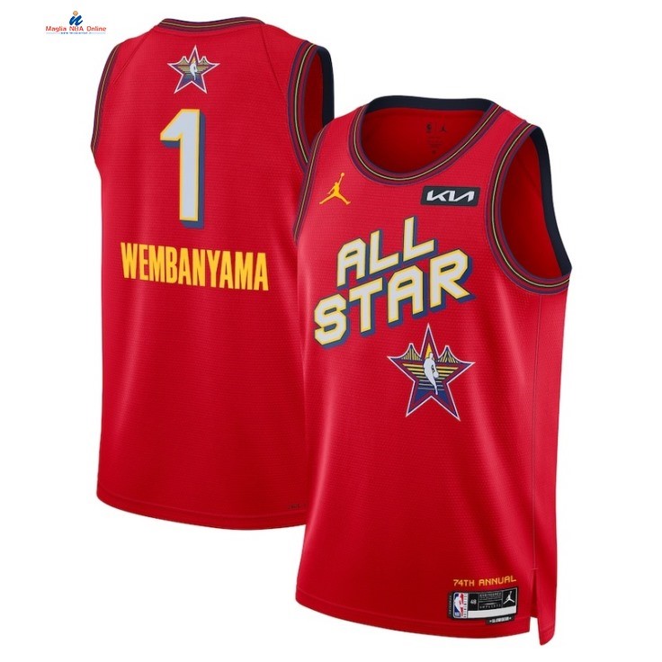 Acquista Maglia NBA 2025 All Star 1# Victor Wembanyama Rosso