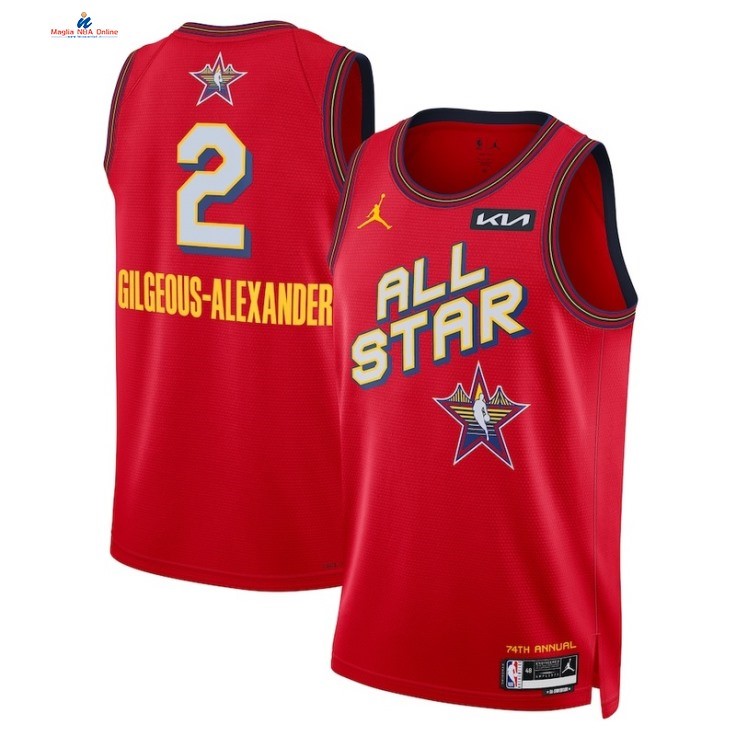 Acquista Maglia NBA 2025 All Star 2# Shai Gilgeous Alexander Rosso