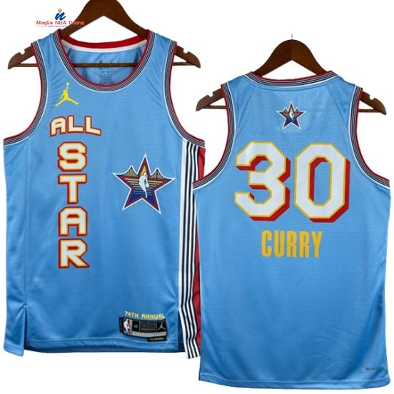 Acquista Maglia NBA 2025 All Star 30# Stephen Curry Blu
