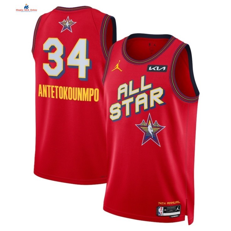 Acquista Maglia NBA 2025 All Star 34# Giannis Antetokounmpo Rosso