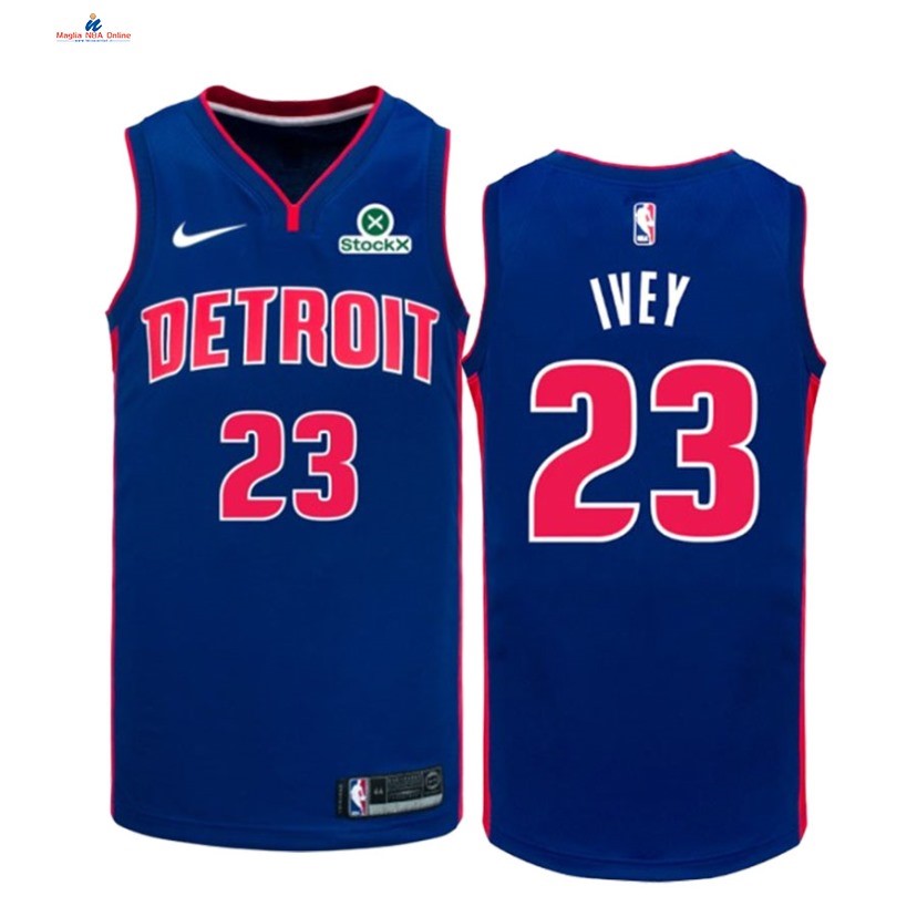 Acquista Maglia NBA Bambinis Detroit Pistons 23# Jaden Ivey Blu Icon 2024-25