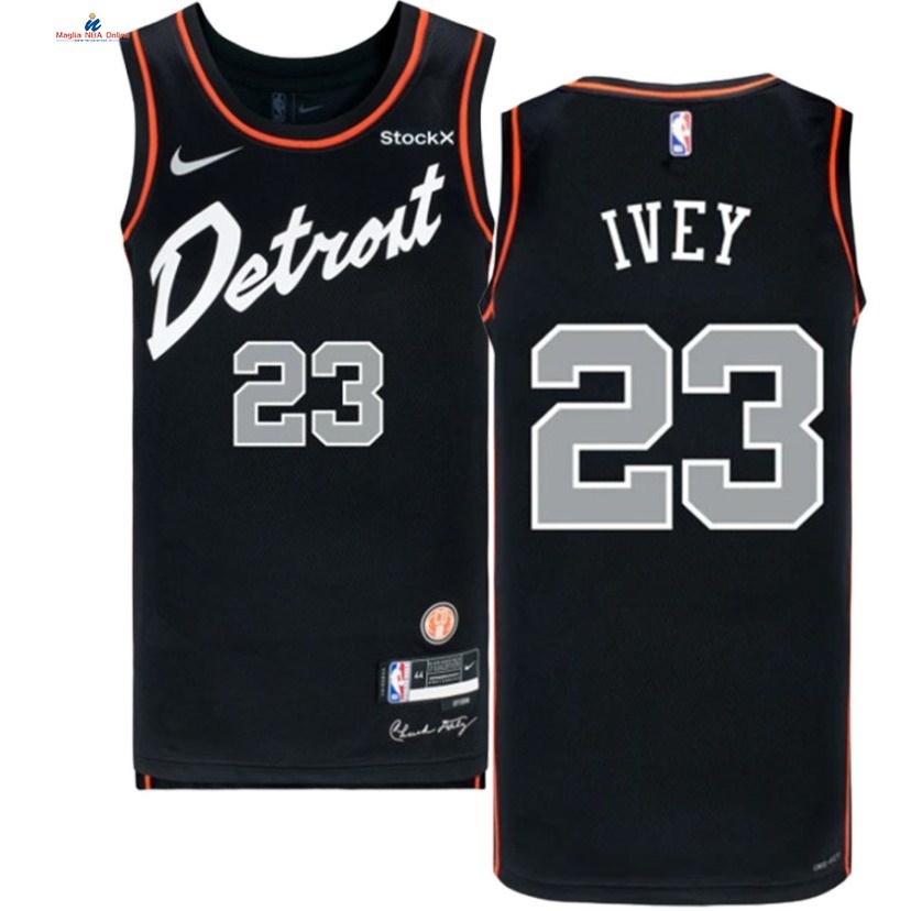 Acquista Maglia NBA Bambinis Detroit Pistons 23# Jaden Ivey Nero Città 2024-25