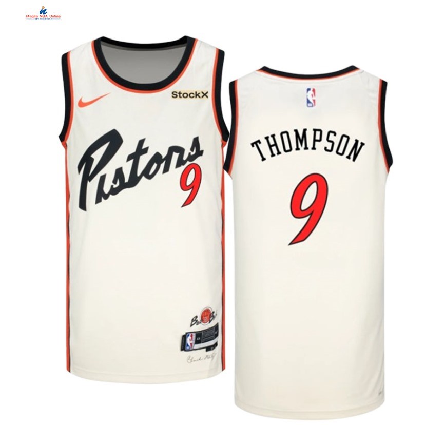 Acquista Maglia NBA Bambinis Detroit Pistons 9# Ausar Thompson Crème Città 2024-25