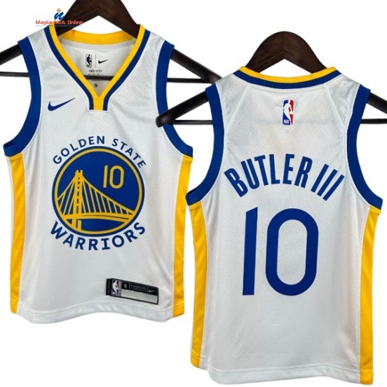 Acquista Maglia NBA Bambinis Golden State Warriors 10# Jimmy Butler III Bianco Association 2024-25