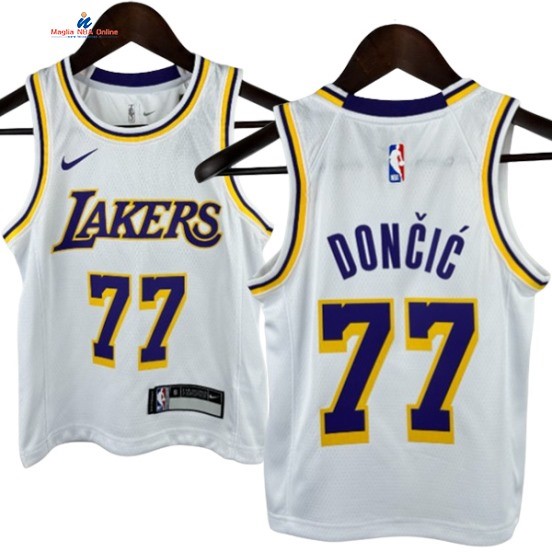 Acquista Maglia NBA Bambinis Los Angeles Lakers 77# Luka Dončić Bianco Association 2024-25