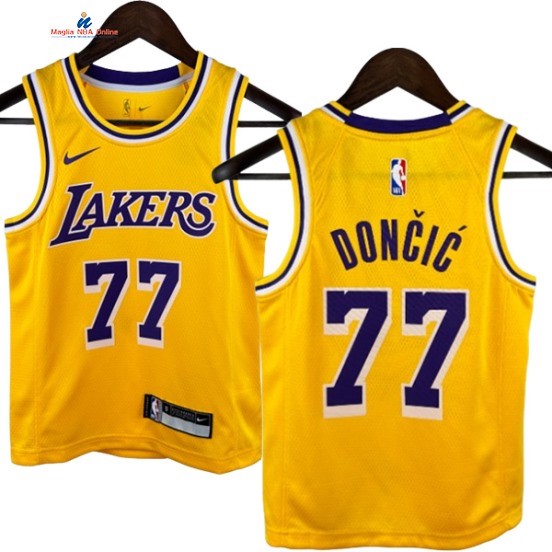 Acquista Maglia NBA Bambinis Los Angeles Lakers 77# Luka Dončić Giallo Icon 2024-25