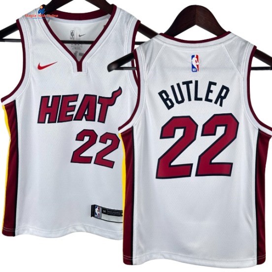 Acquista Maglia NBA Bambinis Miami Heat 22# Jimmy Butler Bianco Association 2025