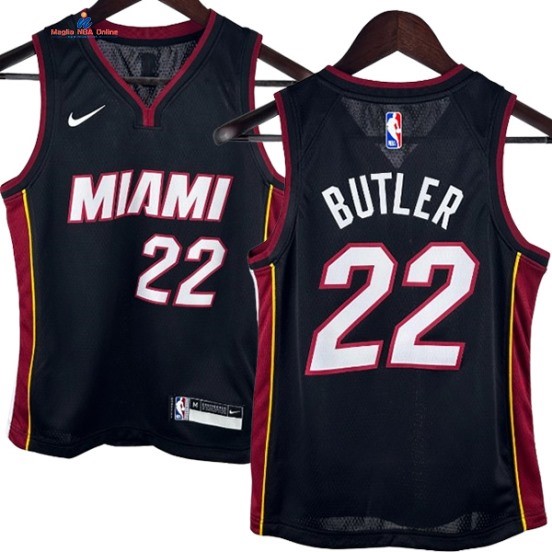 Acquista Maglia NBA Bambinis Miami Heat 22# Jimmy Butler Nero Icon 2025