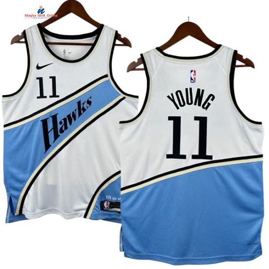 Acquista Maglia NBA Nike Atlanta Hawks 11# Trae Young Bianco Città 2024-25