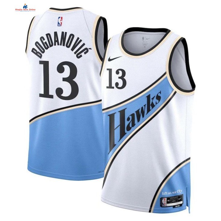 Acquista Maglia NBA Nike Atlanta Hawks 13# Bogdan Bogdanović Bianco Città 2024-25