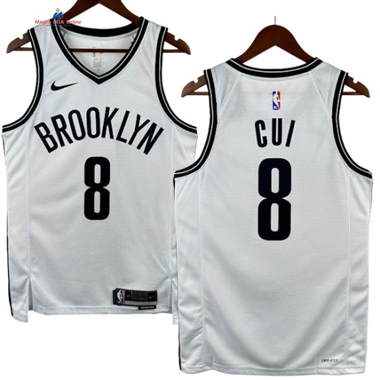 Acquista Maglia NBA Nike Brooklyn Nets 8# Cui Yong xi Bianco Association 2024